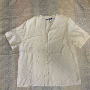 Pendleton White V-Neck Blouse